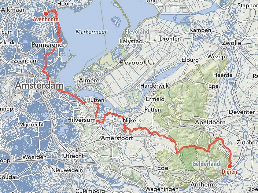 Von Avenhoorn nach Dieren - 189 km
