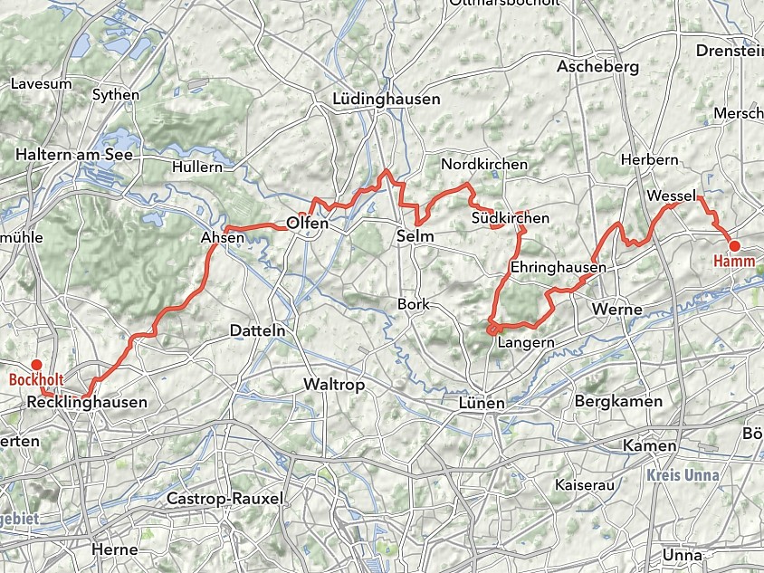 Von Bockholt nach Hamm - 82 km