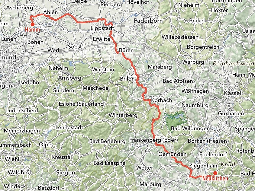 Von Hamm nach Neukirchen - 254 km