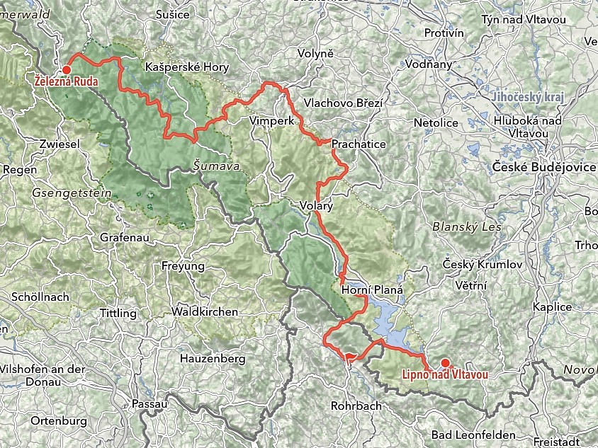 Von Želézná Ruda nach Lipno nad Vltavou - 189 km