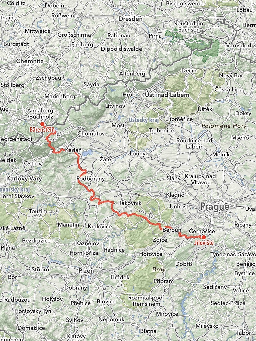 Von Jíloviště nach Bärenstein - 195 km