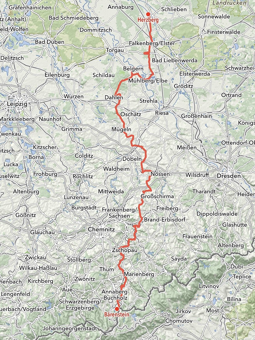 Von Bärenstein nach Herzberg - 237 km