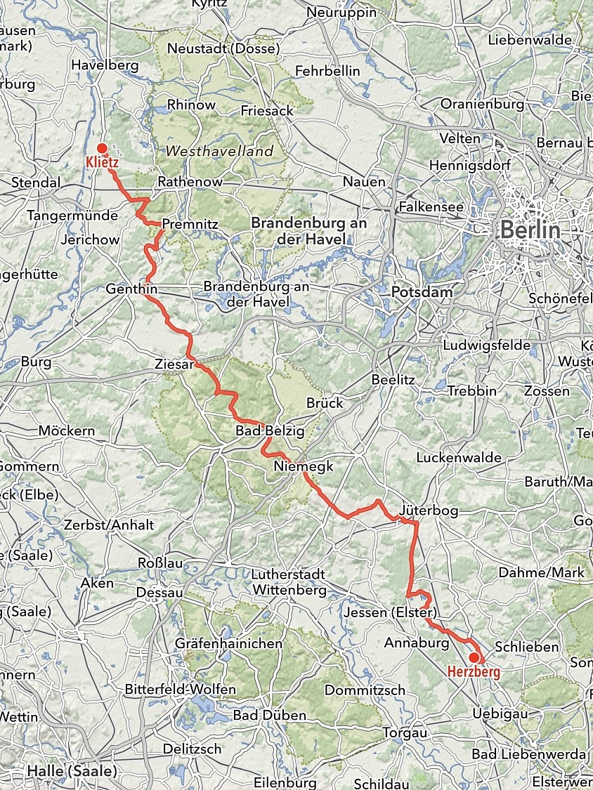 Von Herzberg nach Klietz - 204 km