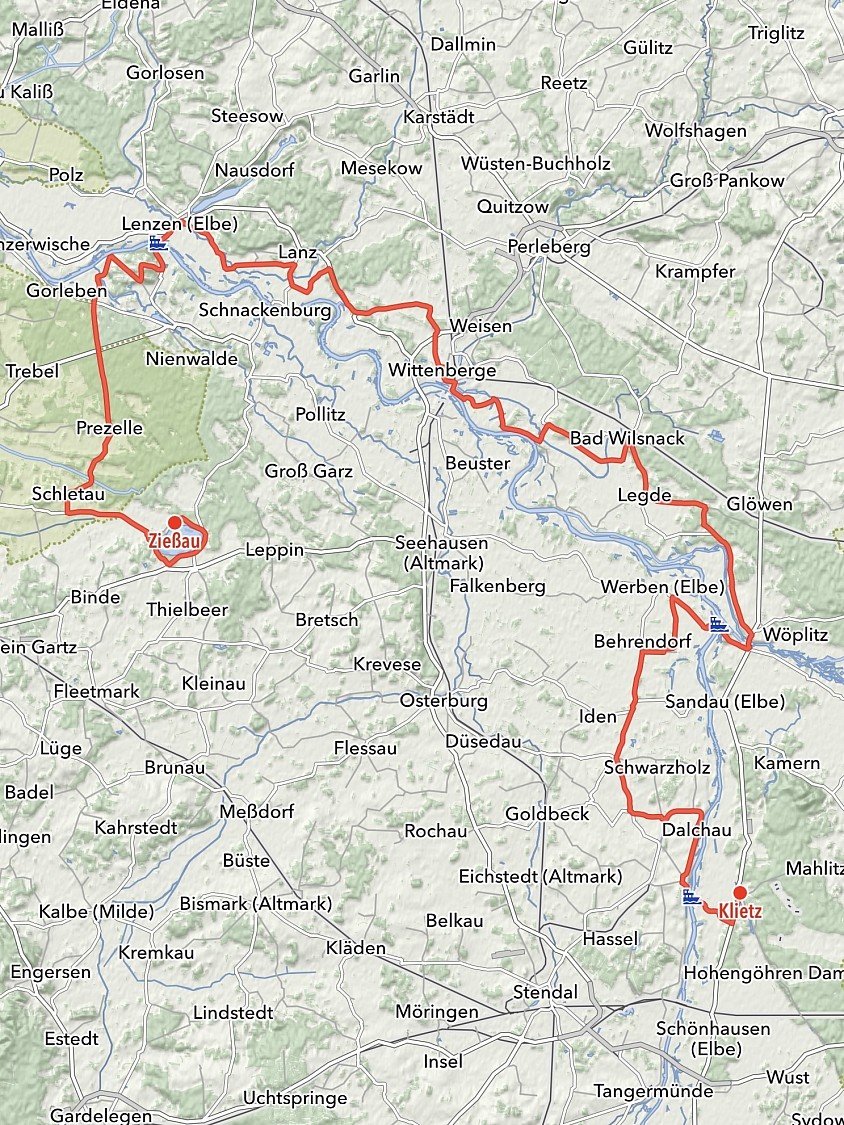 Von Klietz nach Zießau - 162 km